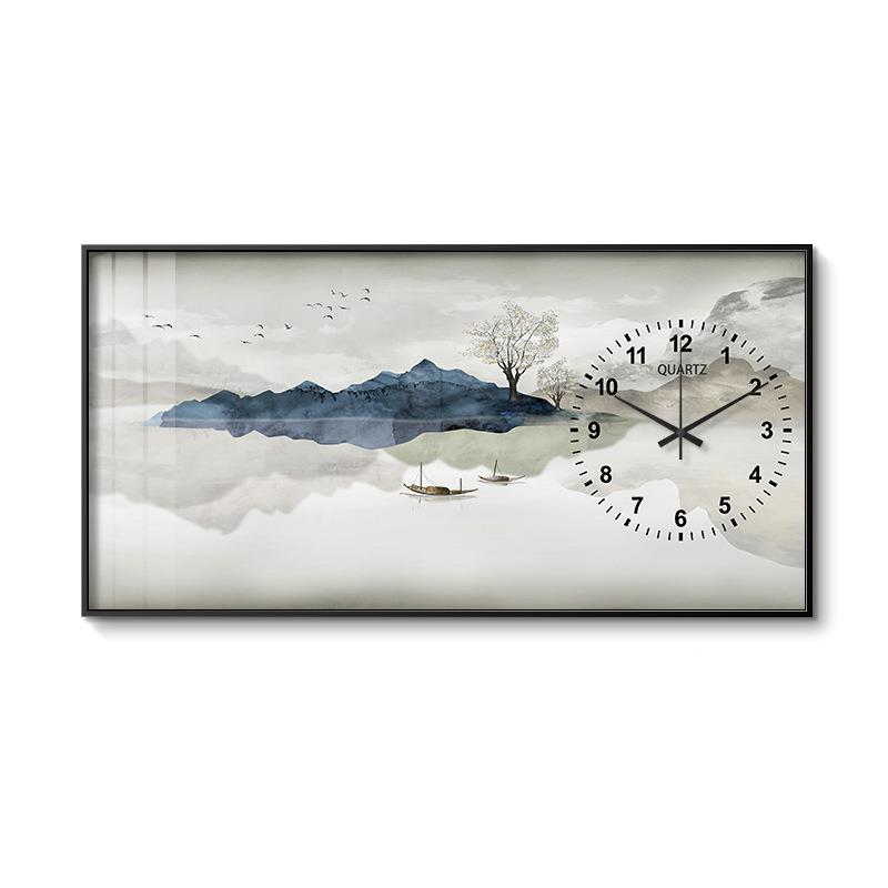 式电表装饰画大中尺寸带挂钟表免打孔BQ江山如时钟箱电箱遮挡时钟