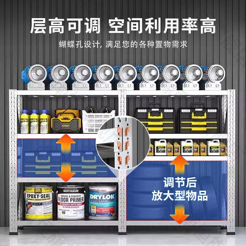 304不锈仓储货架仓库342厨房冷库钢地下室重型物架商置用多层储物