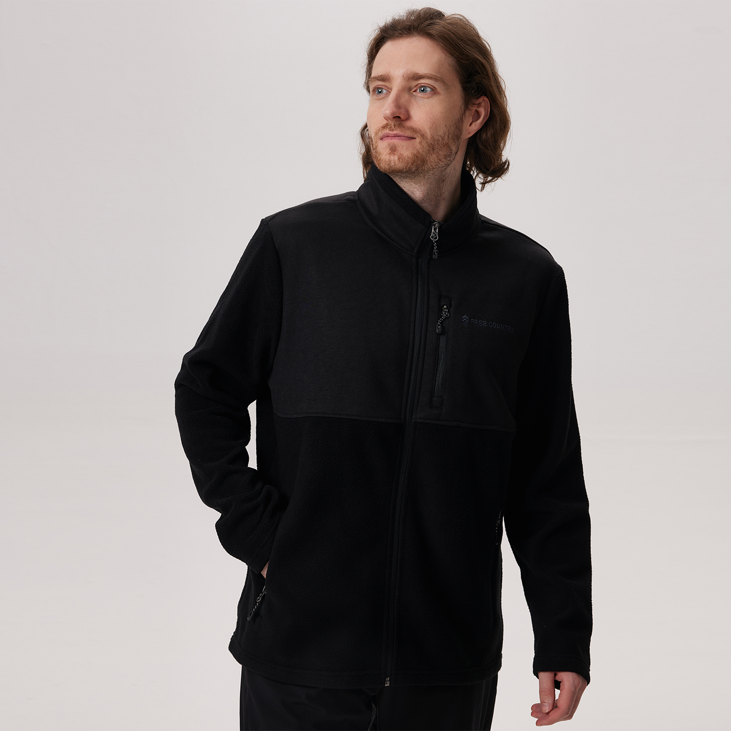 Free Country男士冬柔软亲肤宽松保暖摇粒绒上衣