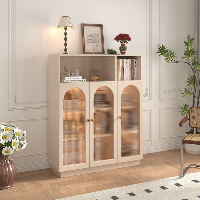 轻奢书柜客厅玻璃门防尘书架儿童收纳柜置物架法式奶油风储物柜子