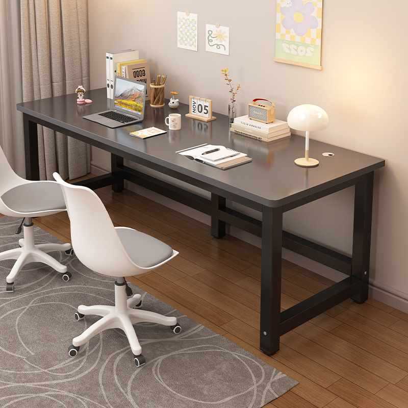 实木电脑桌台式双人书桌学生家用儿童学习桌卧室简易长条办公桌子
