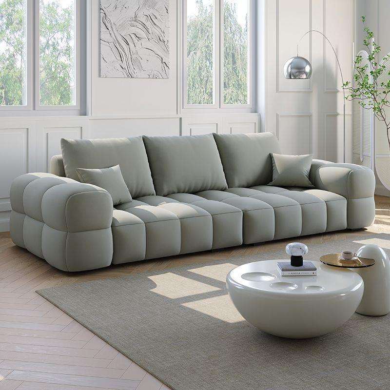 法式奶油风泡芙棉花糖客厅布艺沙发小户型直排云朵绒云朵沙发