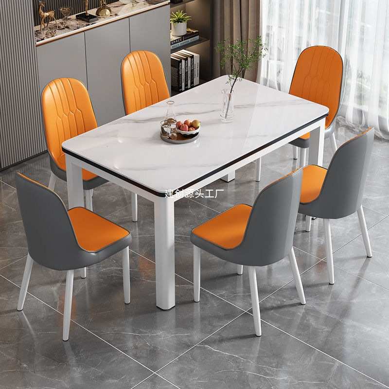 钢化玻璃餐桌椅组合小户型家用吃饭桌子客餐厅厨房大排档快餐饭店