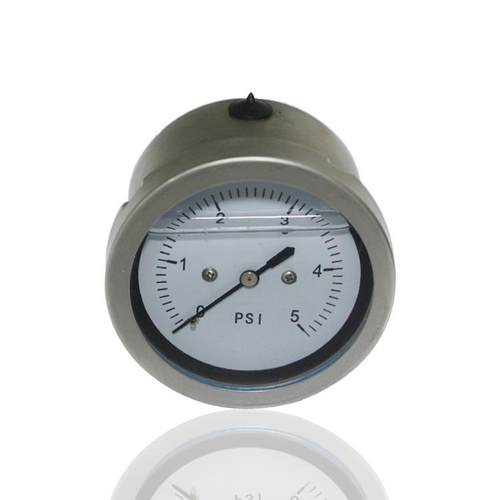 供全钢耐震压力表全钢充油膜盒微压力表30KPAYEBN65Z5PSIG1/4