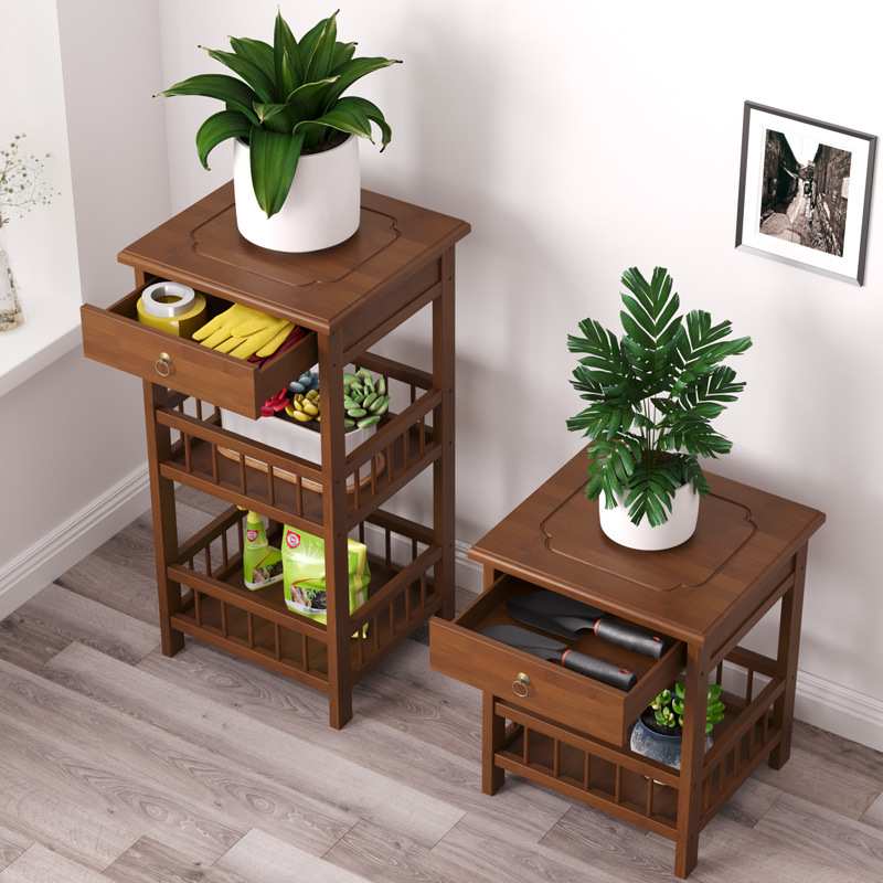 花架子客厅落地式置物装饰花盆架室内边角花几阳台盆景支架竹实木