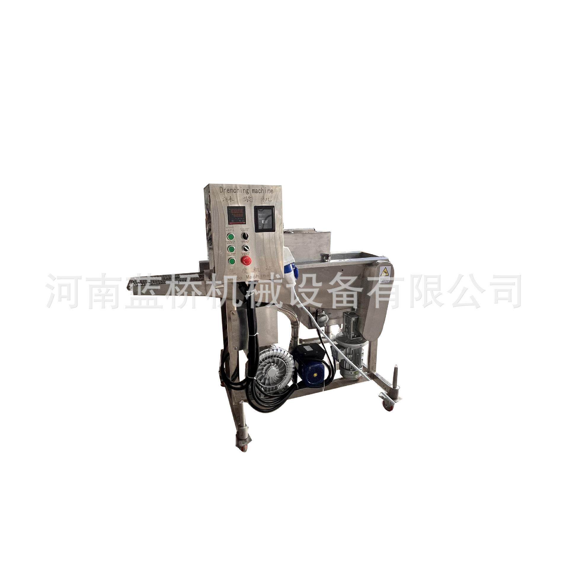 巧克力香草面包涂层机瀑布式可可脂裹涂设备奶香片威化饼上浆机