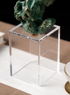 新中式墨绿色太湖石摆件样板间宋代美学酒楼售楼处展示酒柜装饰品