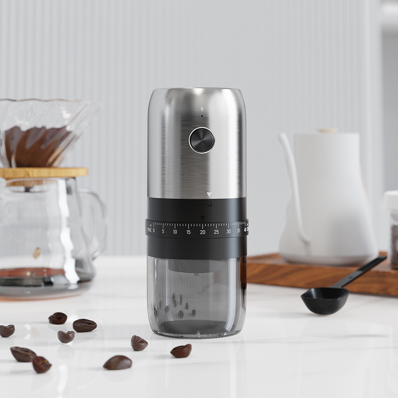 电动磨豆机不锈钢咖啡豆研磨机手摇手磨咖啡机家用小型自动研磨器