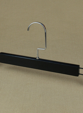 黑色实木衣架服装店木质衣架B衣撑裤架扁钩酒店防滑衣挂