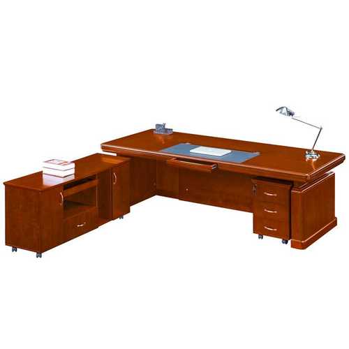 中式办公桌简约现代办公室大气班台总经理老板桌子油漆红胡桃色桌