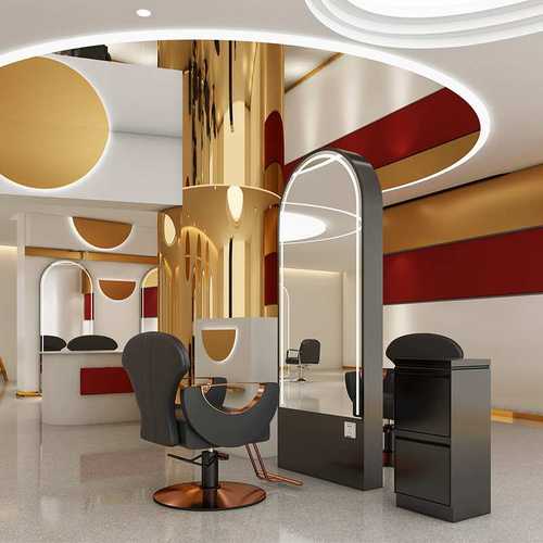 理发店镜台单双面美发镜子发廊专用带灯可靠墙落地镜高档剪发镜子