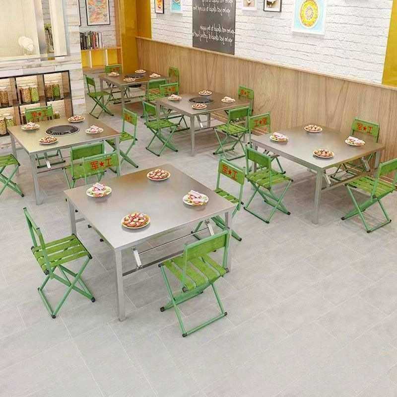 不锈钢折叠桌子家用餐桌吃饭桌夜市烧烤火锅商用户外摆摊桌烤火桌
