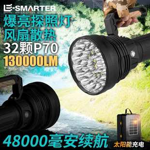 跨境巨亮风扇散热手提灯32 P70六档高流明户外露营探险工作手提灯