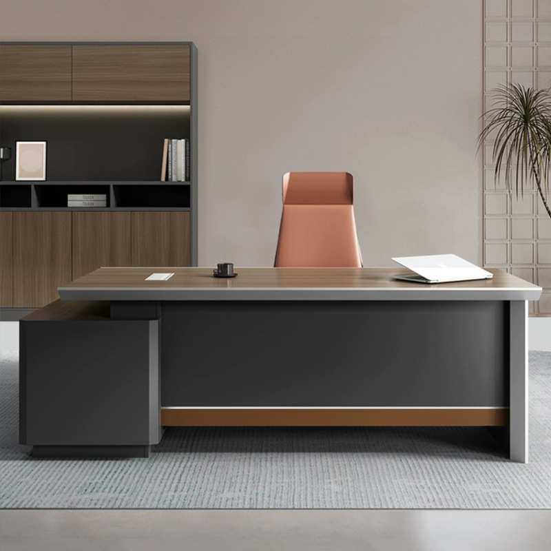 总裁桌高级老板桌大班台现代简约总经理办公室老板台带柜大班台