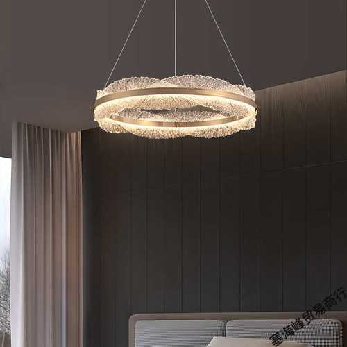 现代轻奢客厅吊灯圆环形led大厅灯设计师创意样板房卧室餐厅灯具