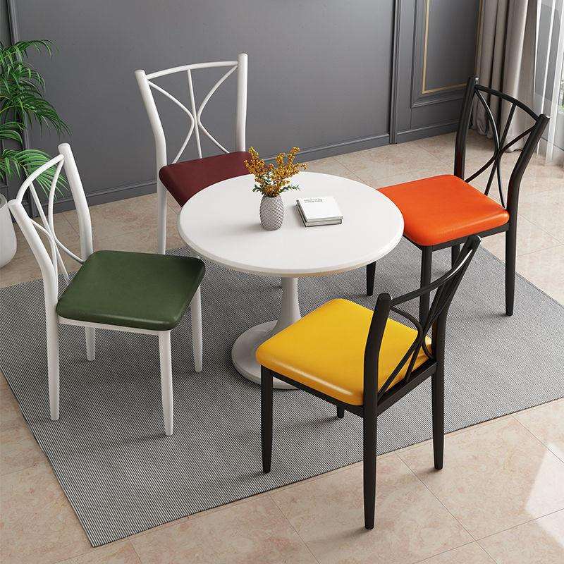 餐椅家用北欧现代简约椅子靠背铁艺轻奢洽谈餐厅餐桌椅化妆椅凳子