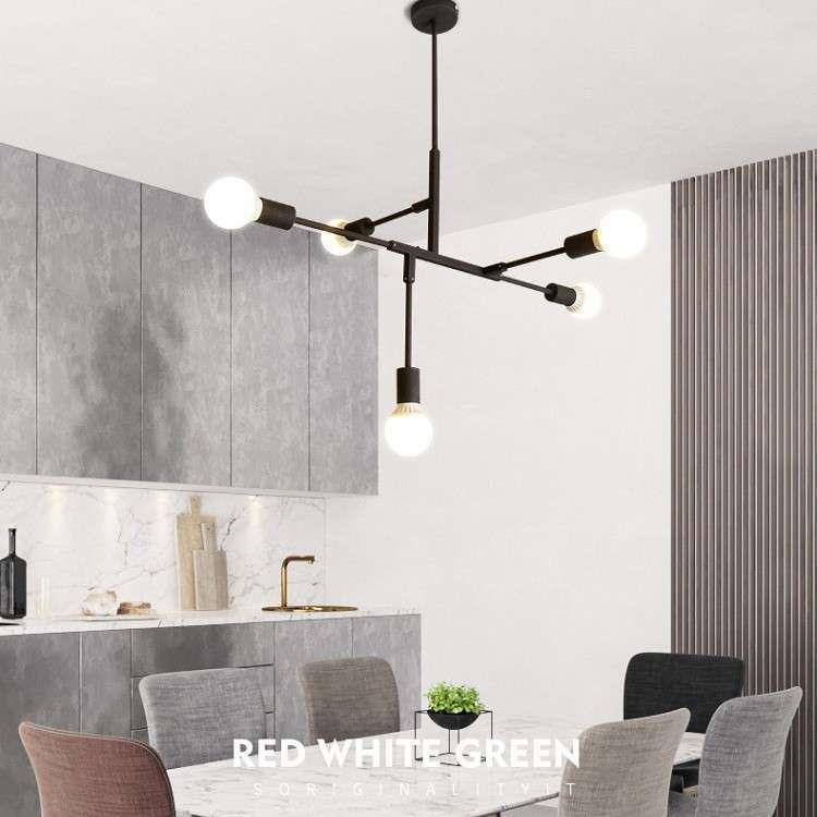 北欧后现代极简风设计师样板房卧室餐厅吧台个性几何线条艺术吊灯