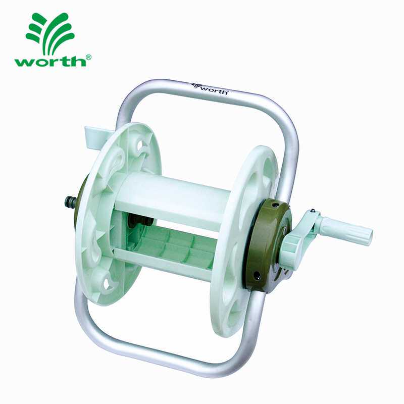 沃施worth 豪华接头手提式20米金属水管车架收纳架浇花水车架