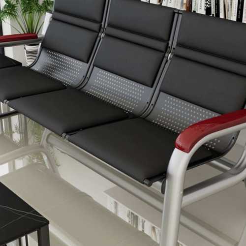 现代简约铁艺办公会客洽谈三人位长椅办公室接待小型茶几沙发组合