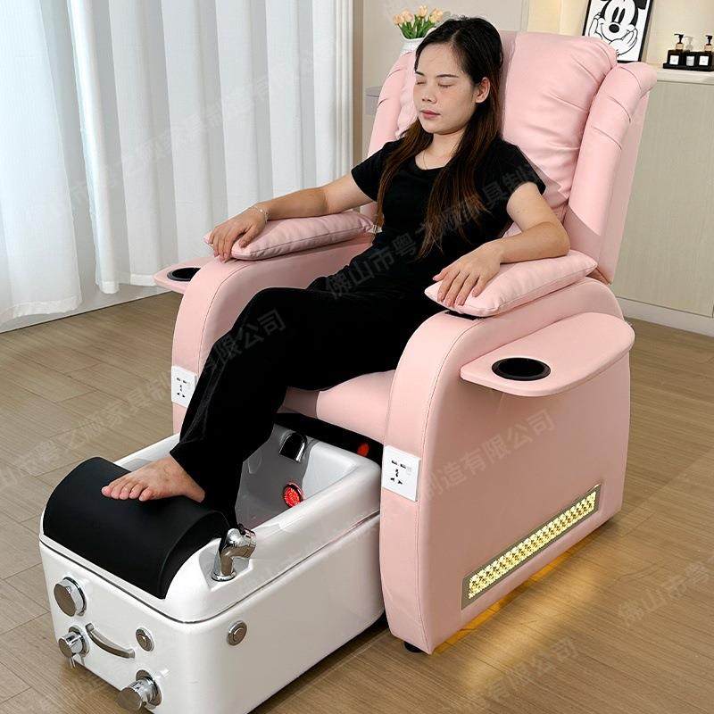欧美电动放倒美甲按摩椅足浴水疗沙发躺椅修甲凳子美甲店按摩专用