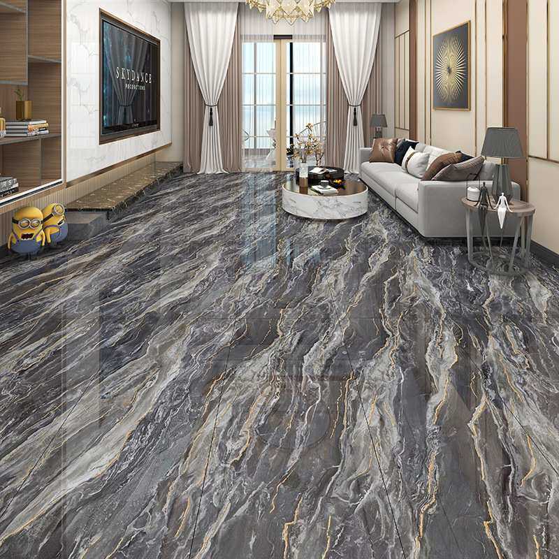 佛山亮面金丝通体大理石客厅地砖600X1200镀金瓷砖现代简约地