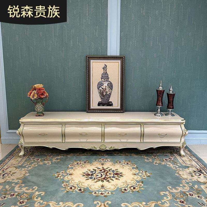 锐森贵族法式电视柜欧式客厅地柜2.4米实木雕花电视储物柜整装