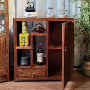 全原木花梨色加高款茶水柜客厅茶桌侧边柜烧水柜饮水机柜桶装水柜