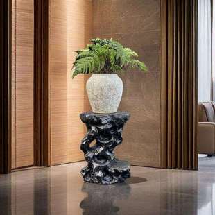 户外花架庭院室外新款仿真太湖石底座阳台中式盆景盆栽绿萝置物架