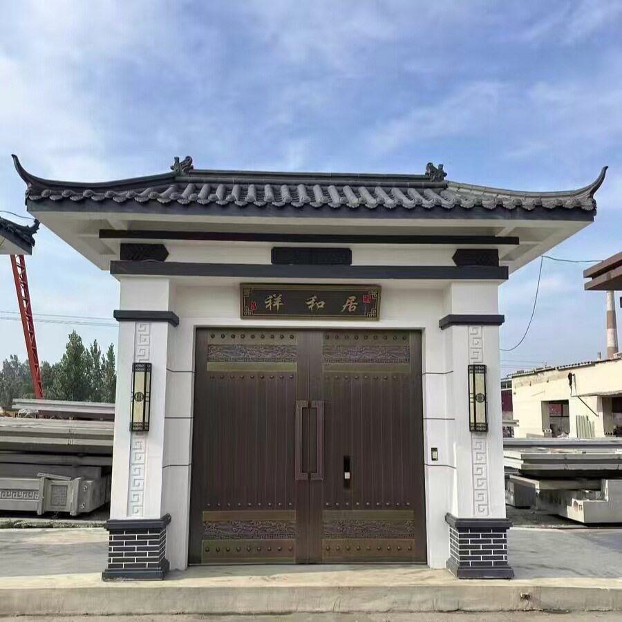 乡村自建庭院大门预制钢模板仿古门楼钢模具现浇水泥门楼定制模具