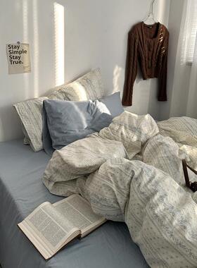 法式复古床棉混搭单四床件GVQ套纯棉全床笠被套被罩宿舍品床上三