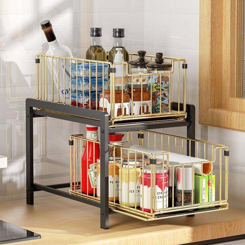 亚马逊厨房橱料柜下水槽置物调分层架篮台FWF面双向拉多功架能收,厨房/烹饪用具,抹布架/厨房清洁收纳架,淘宝优惠券,粉丝福利购,淘宝优惠卷
