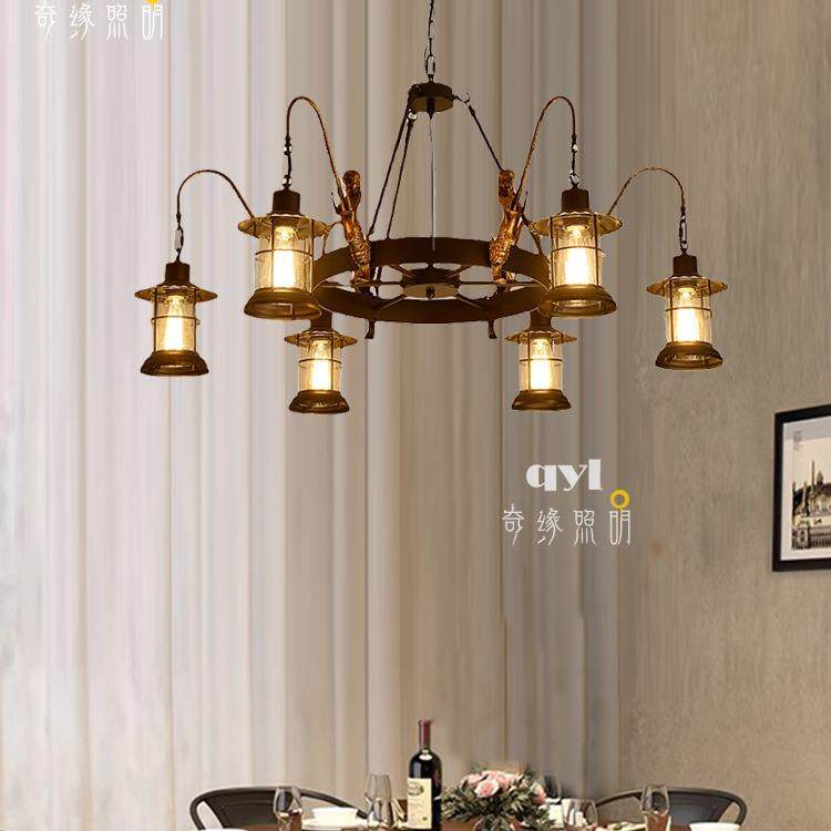 loft复古怀民客房吊525灯美式乡村农家乐创意风工旧宿业包厢马吊