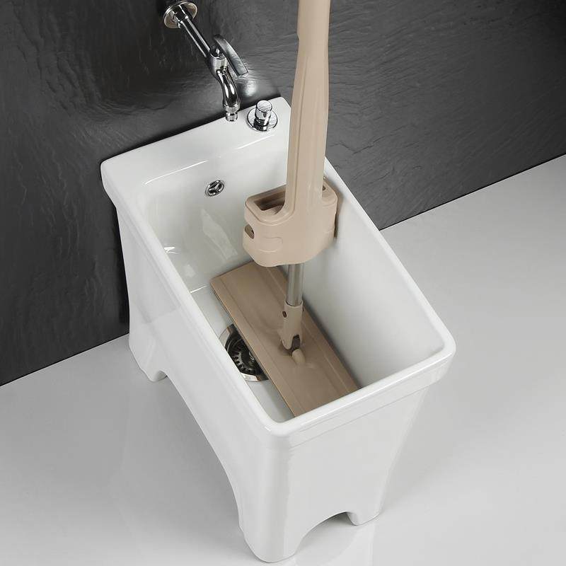 I1瓷28智能陶拖把池清方形拖布池阳台家用洗盆地桶拖迷你款小号不