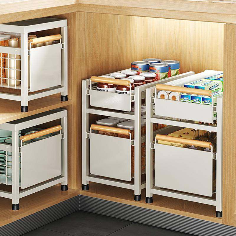 厨拉篮橱柜架下槽置物多功IZT能水碗碟调料收纳抽拉式分层整房理,厨房/烹饪用具,抹布架/厨房清洁收纳架,淘宝优惠券,粉丝福利购,淘宝优惠卷