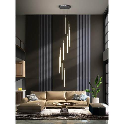 楼梯吊现代简约中大气家用复式楼748客loft厅极灯简公寓别墅旋转