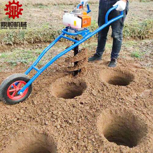 家用小型植树挖坑机  汽油款地钻机大棚打桩机 果园施肥打洞机