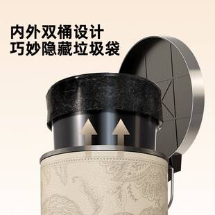 大容量大号中古风轻奢2025客厅高颜值厨房高档法式家用垃圾桶带盖
