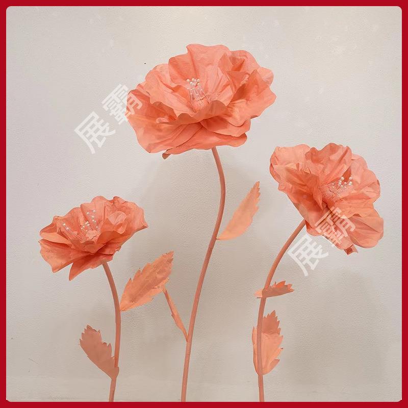 婚庆立柱花场假纸花花纱花皱纹花酒zhouwenh店婚礼装引铁艺路花布