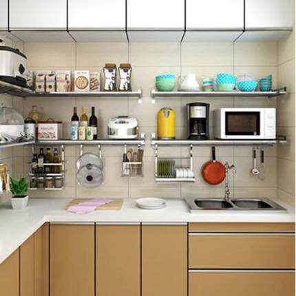 厨墙面物架微波置炉壁挂式墙上烤箱单收纳储房物架304层qtwk73/T