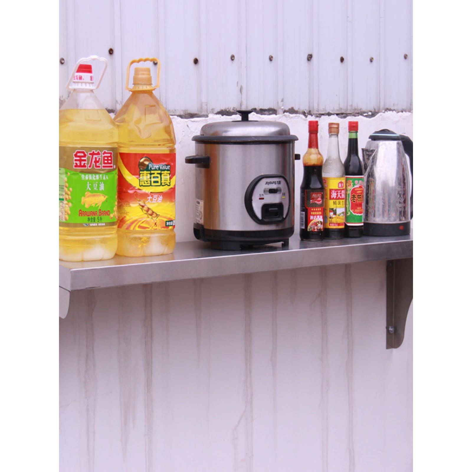 cs不钢架上墙单层上墙架F75958H8壁挂置物架锈不锈钢厨房式微波炉