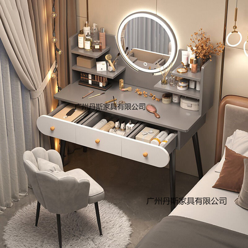 2025新款出租房轻奢梳妆桌梳妆台现代简约卧室化妆桌化妆台小户型