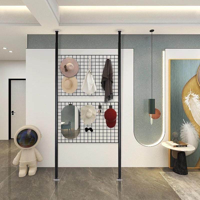 顶打天立地置物架花架隔置物架屏客厅遮挡免孔断挂风衣TTqhhxgq架