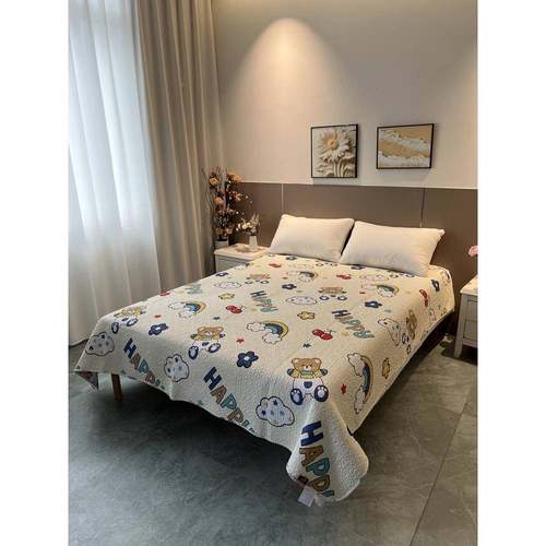 卡纯床棉床盖单夹通棉绗缝防滑防双面10022462可皱用四季款单件踏