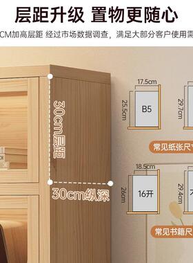 实木床头书柜储柜床边置物柜SBC一体落地物卧室收防带门靠墙尘纳