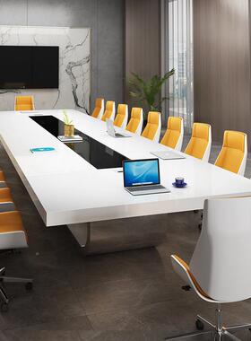 议长桌钢琴室烤桌漆QPR大气长方会议桌椅组合条形会桌洽谈桌移动