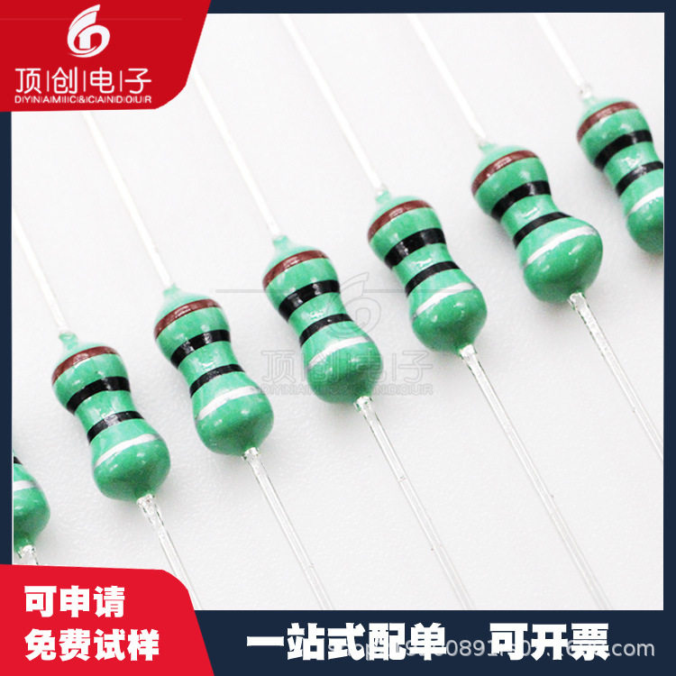 色环电感直插1WAL0510-103K10MH5*10MM插件DIP色码电感