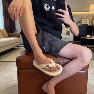 西瓦斐居家男士拖鞋eva夹脚款白色可爱室内人字拖男款可外穿夏季