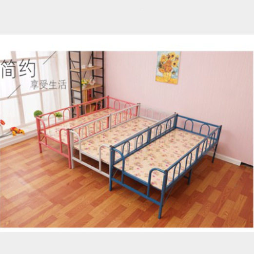 儿童床折叠床带护栏男孩女孩公主床婴儿加宽小床单人铁简易拼接床