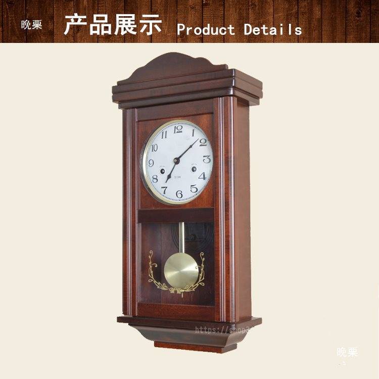 北极星机芯机械挂钟复古发条钟表家用客厅摇摆钟钟表