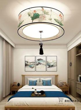 国新中卧式形吸顶卧圆室灯复古简约中风led餐厅书房室中山842灯具